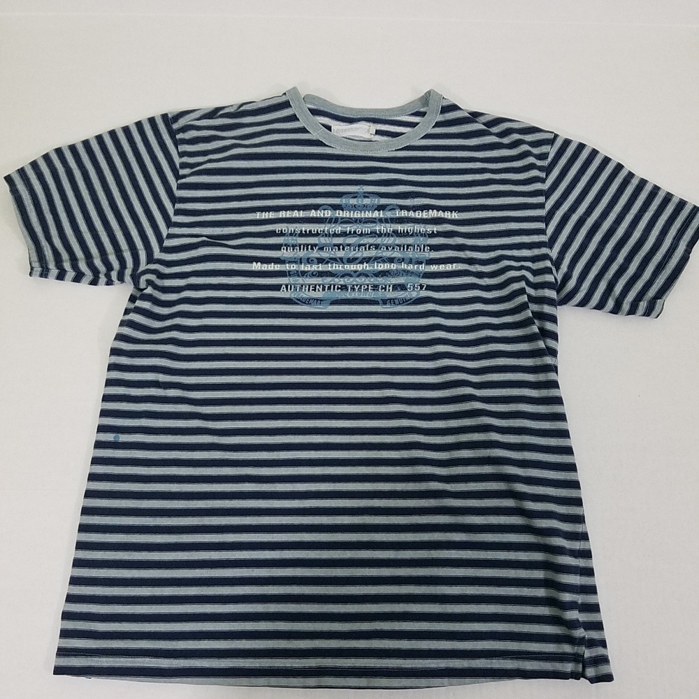 Chevignon 57 Mens Striped Crew T Shirt Size XL